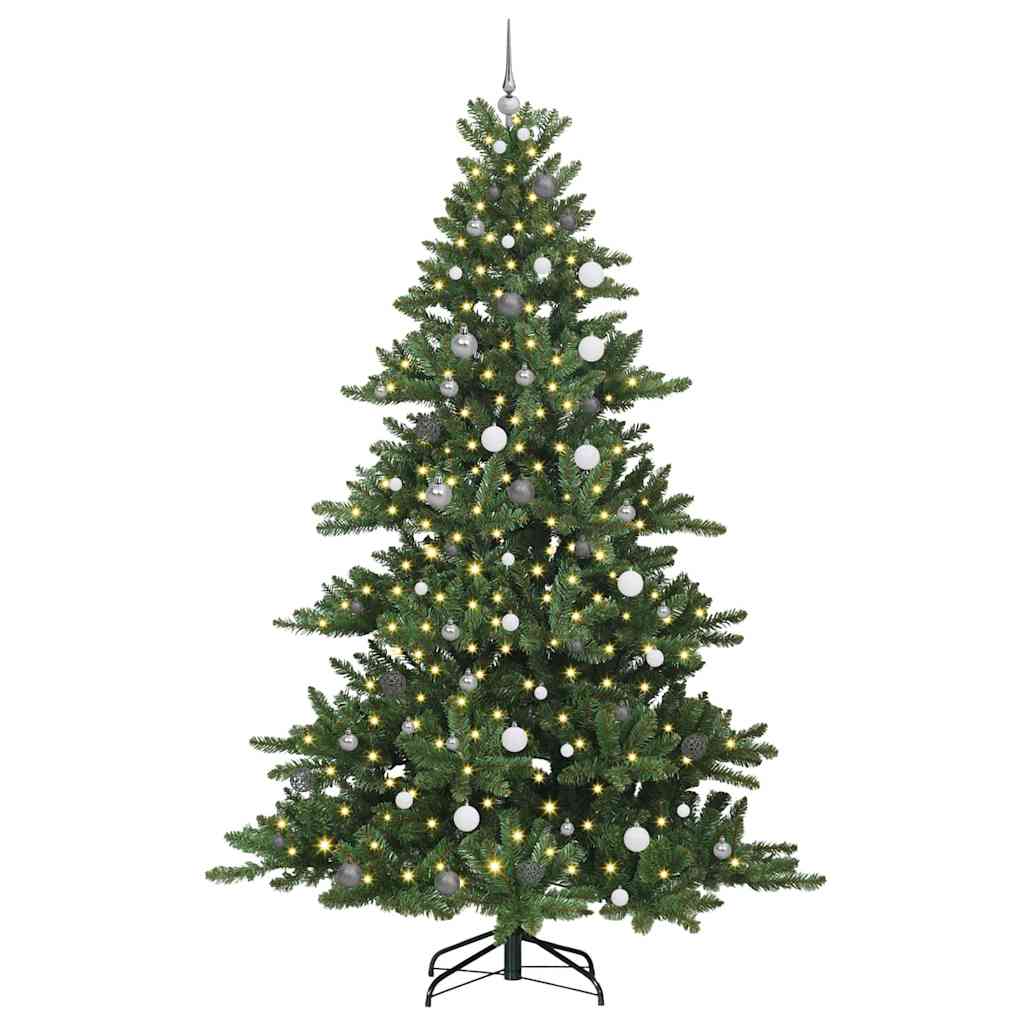 vidaXL Artificial Hinged Christmas Tree Green 240 cm PVC and Steel - 51892