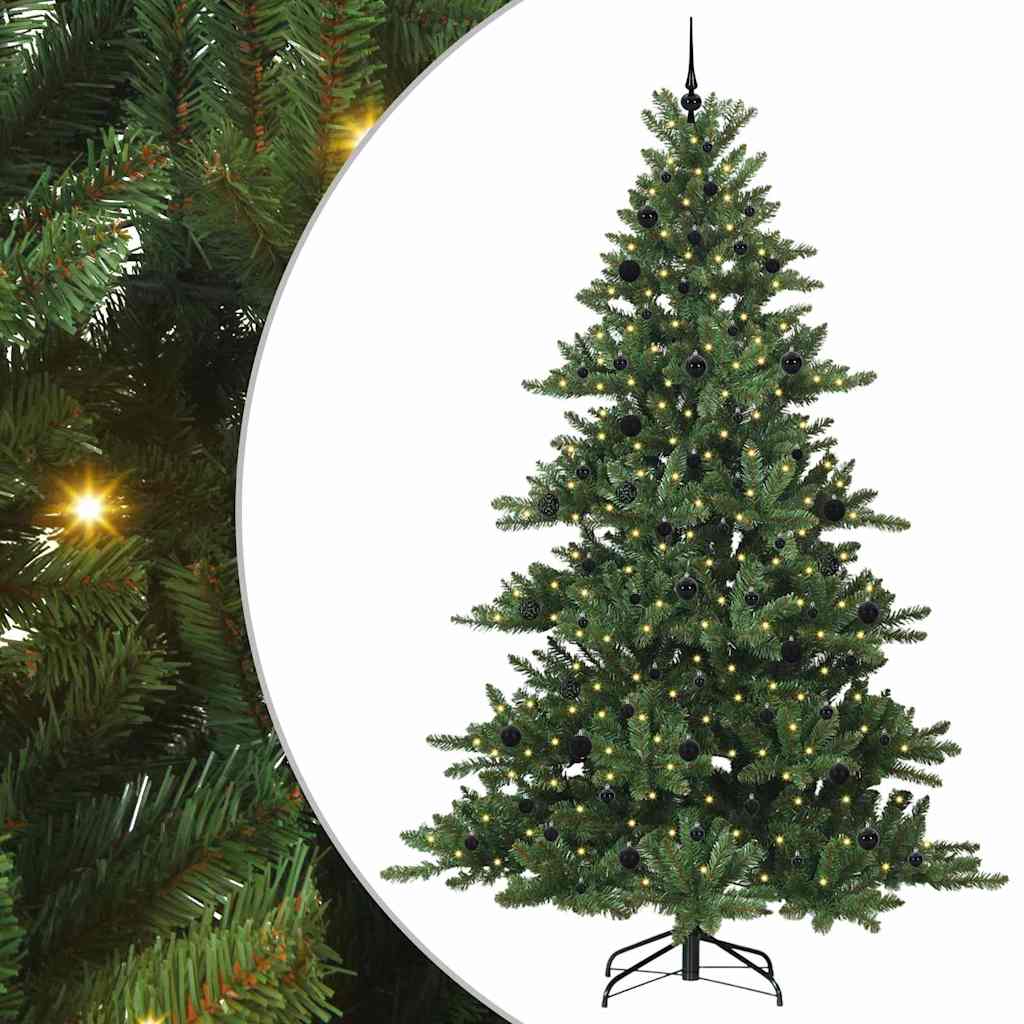 vidaXL Artificial Hinged Christmas Tree Green 240 cm PVC and Steel - 51893