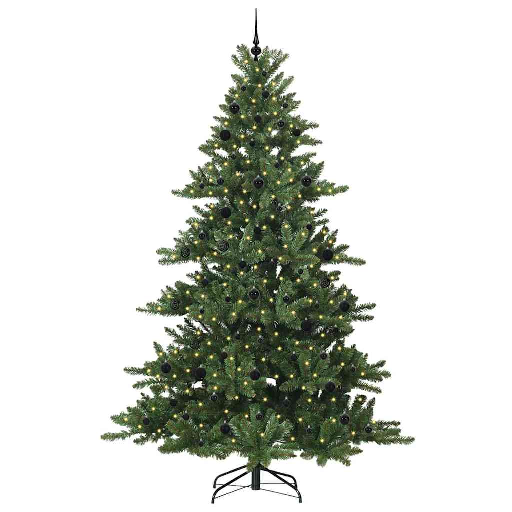 vidaXL Artificial Hinged Christmas Tree Green 240 cm PVC and Steel - 51893