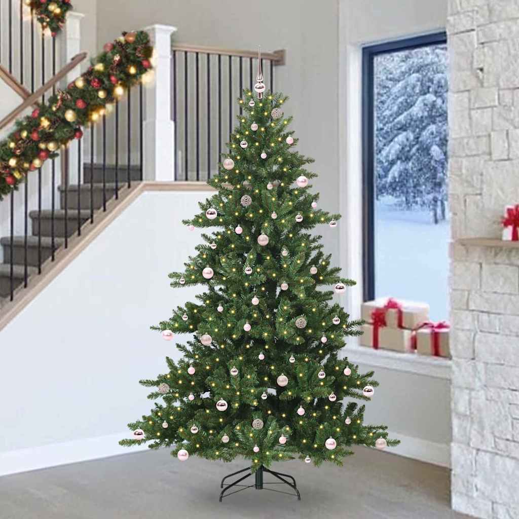 vidaXL Artificial Hinged Christmas Tree Green 240 cm PVC and Steel - 51900
