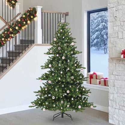 vidaXL Artificial Hinged Christmas Tree Green 240 cm PVC and Steel - 51900