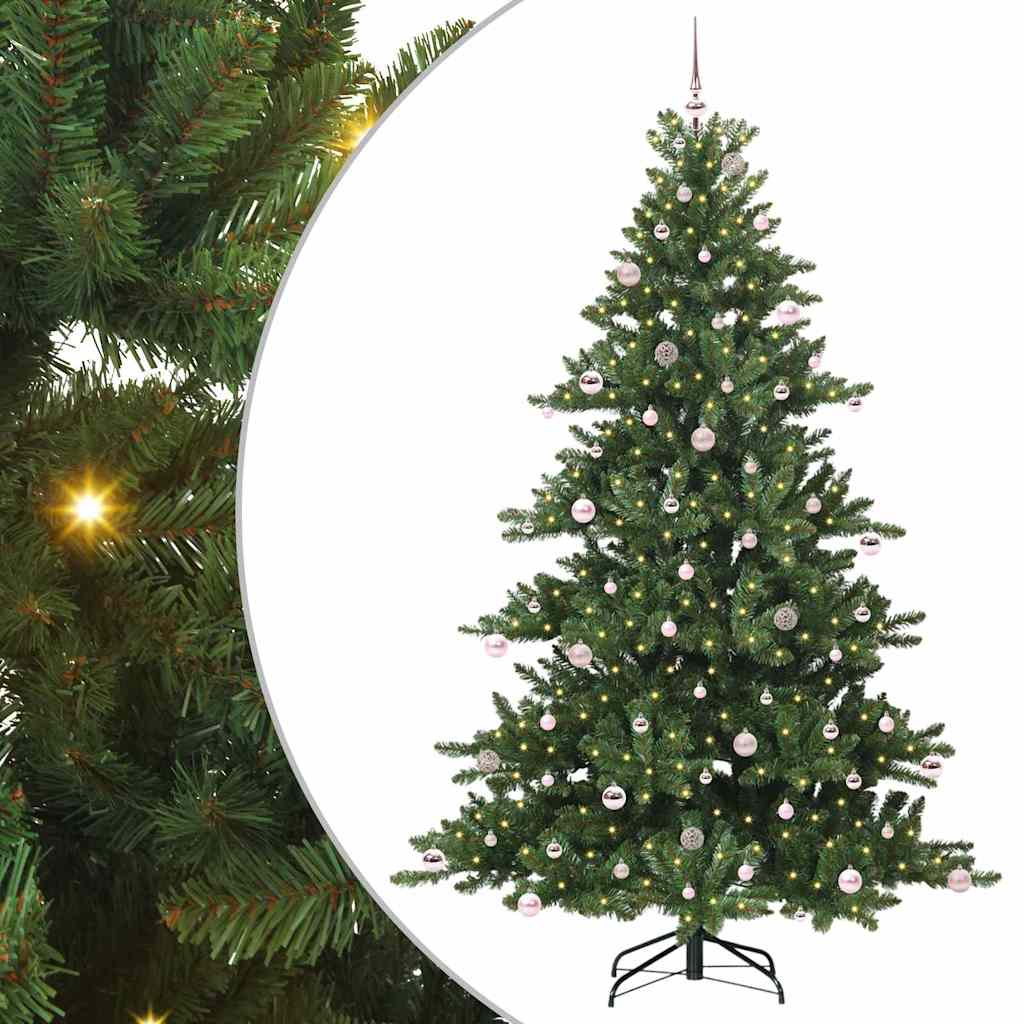vidaXL Artificial Hinged Christmas Tree Green 240 cm PVC and Steel - 51900