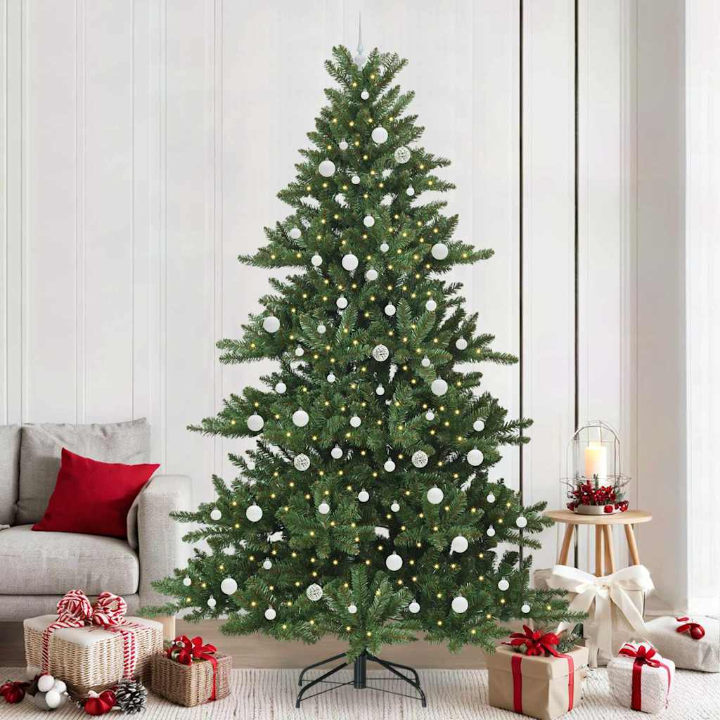 vidaXL Artificial Hinged Christmas Tree Green 240 cm PVC and Steel - 51911