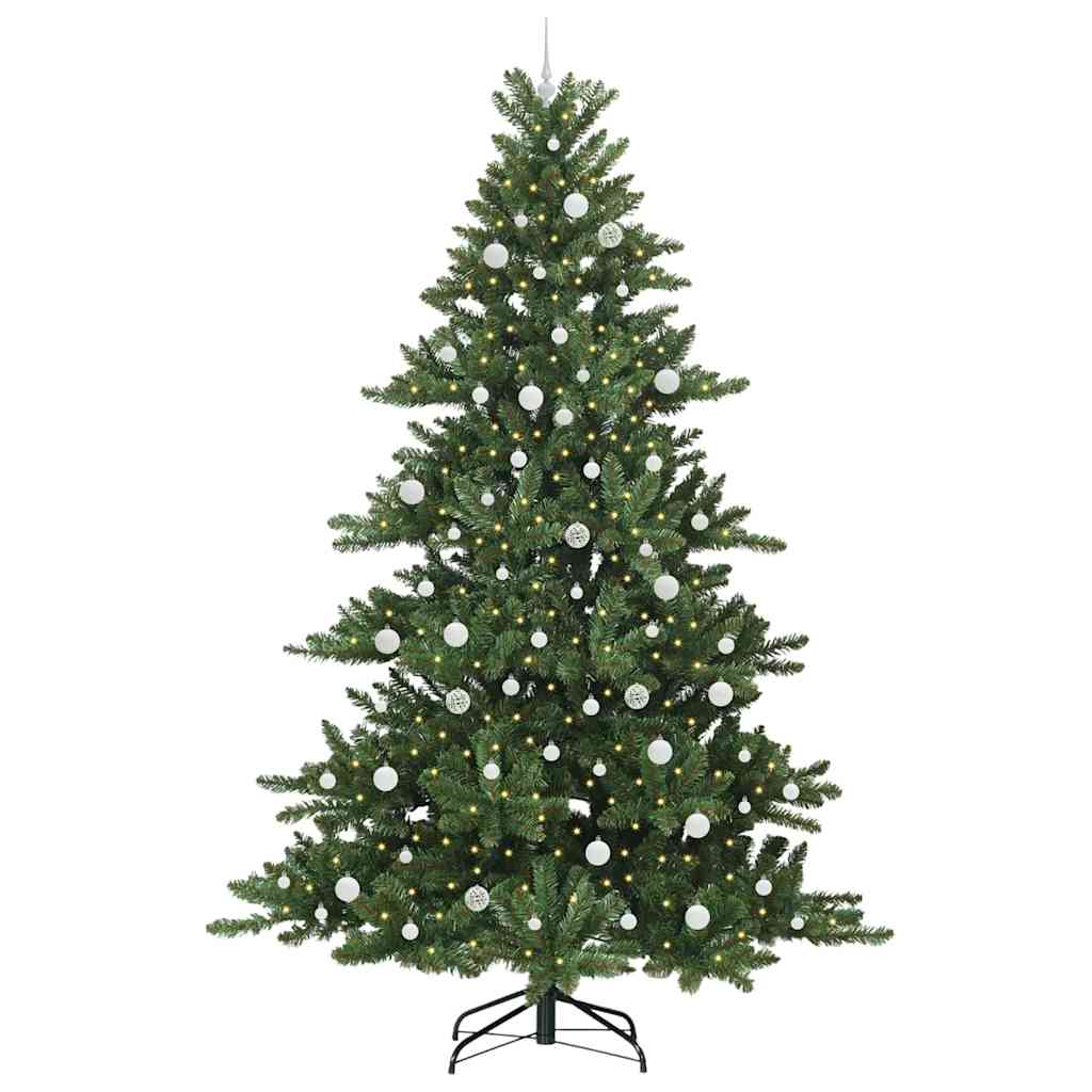 vidaXL Artificial Hinged Christmas Tree Green 240 cm PVC and Steel - 51911