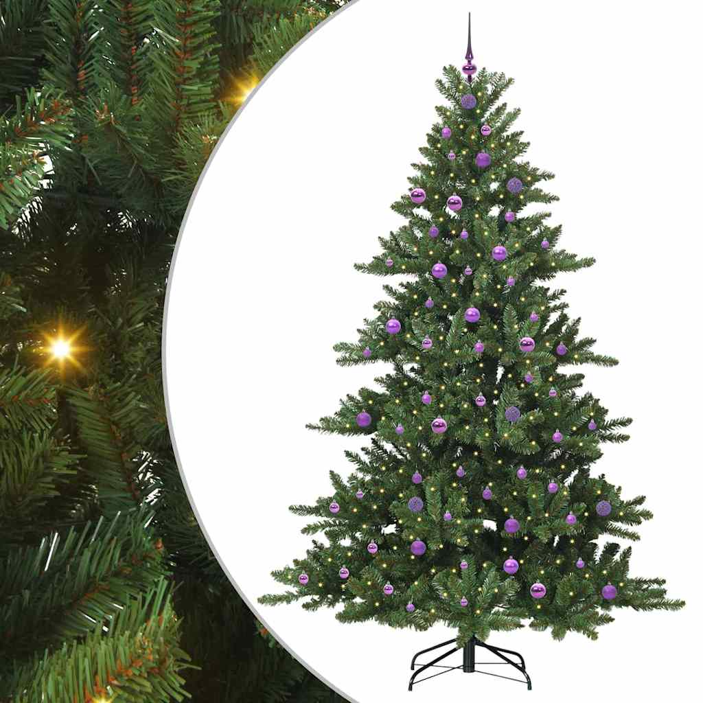 vidaXL Artificial Hinged Christmas Tree Green 240 cm PVC and Steel - 51918