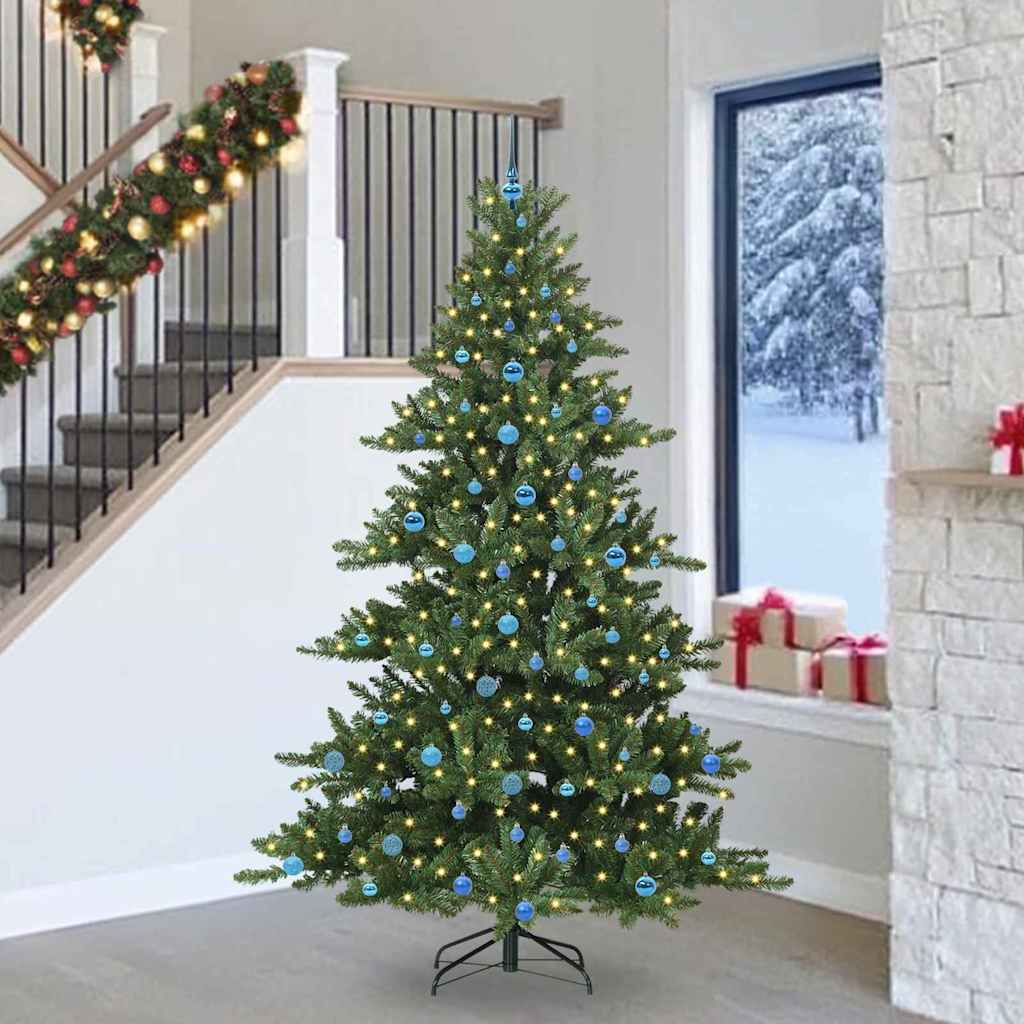 vidaXL Artificial Hinged Christmas Tree Green 240 cm PVC and Steel - 51927