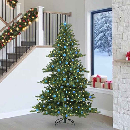 vidaXL Artificial Hinged Christmas Tree Green 240 cm PVC and Steel - 51927