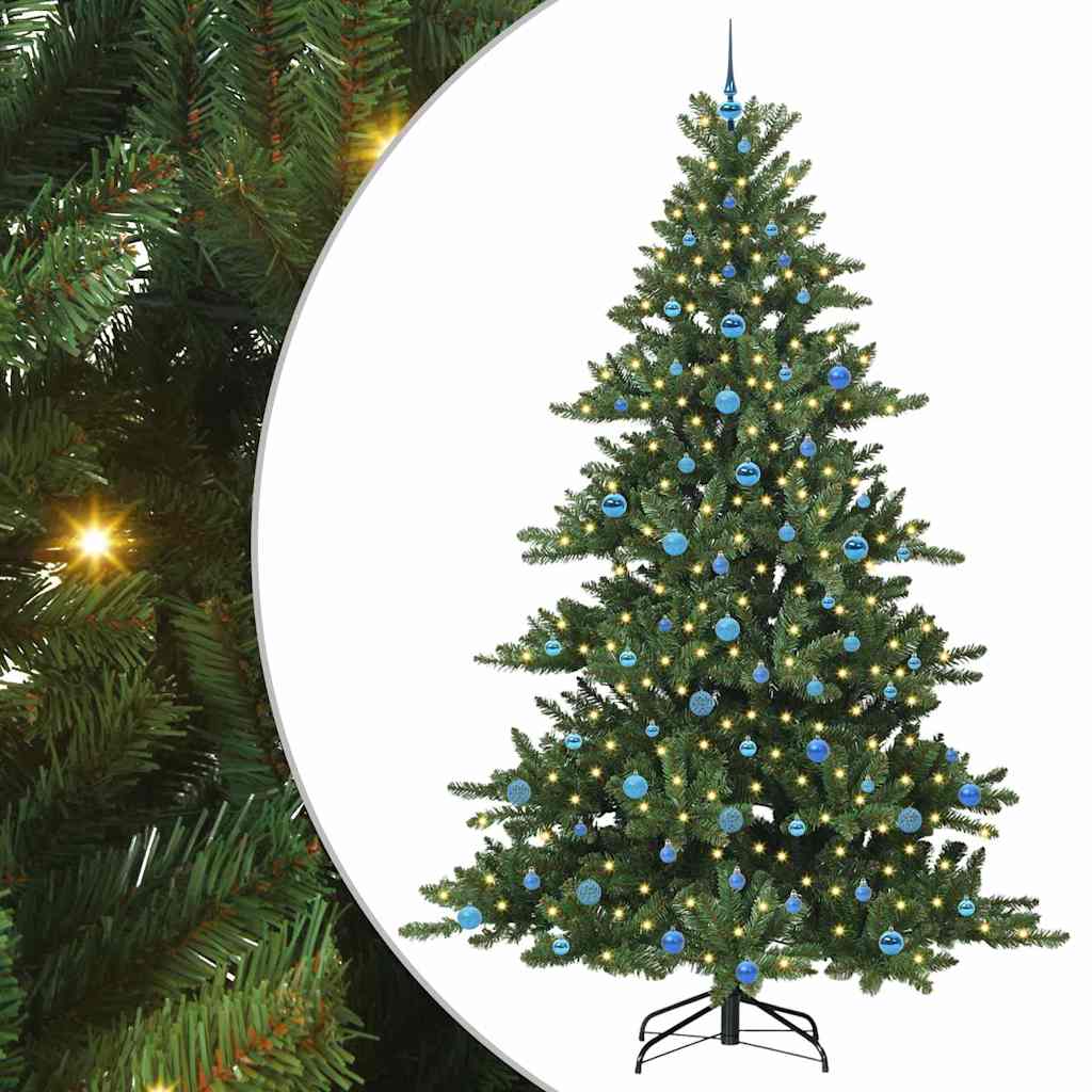vidaXL Artificial Hinged Christmas Tree Green 240 cm PVC and Steel - 51927