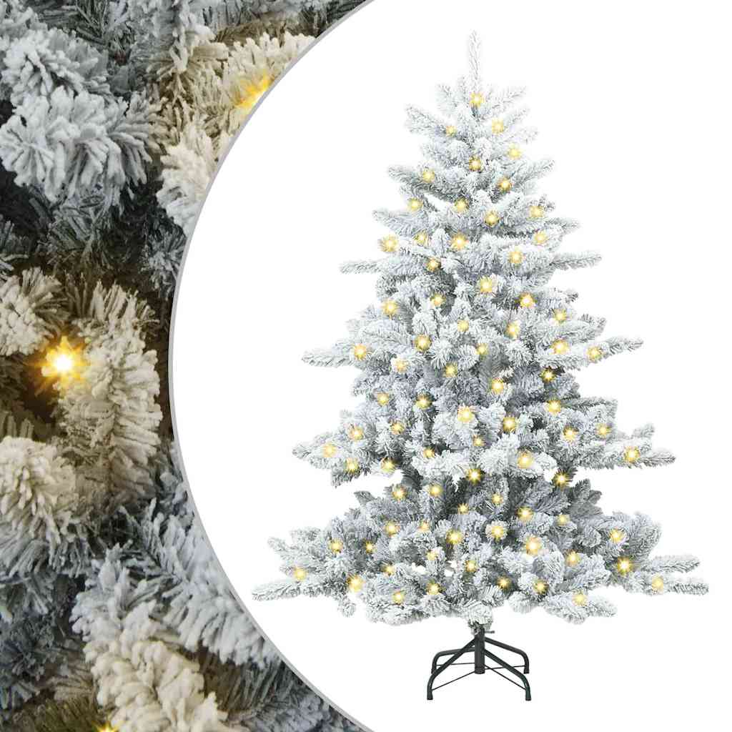 vidaXL Artificial Hinged Christmas Tree White 150 cm PVC and Steel - 51928