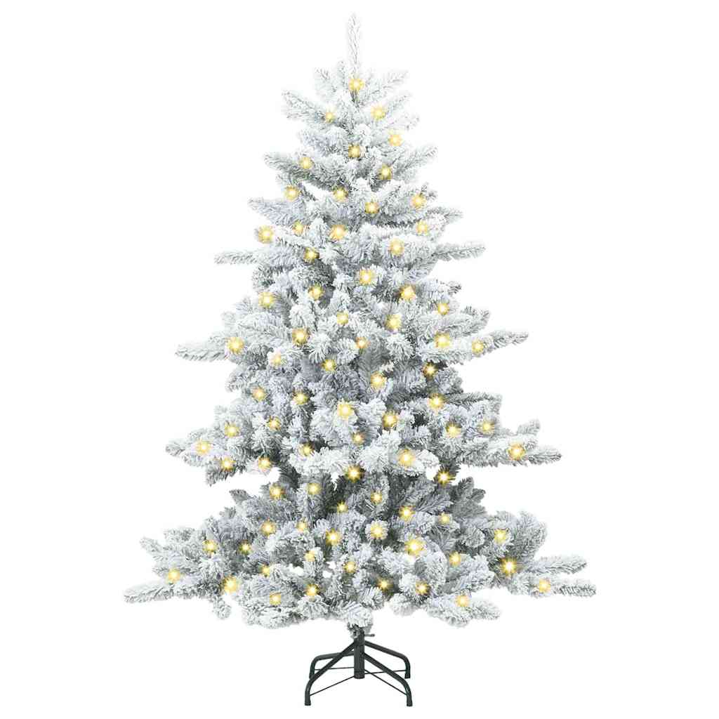 vidaXL Artificial Hinged Christmas Tree White 150 cm PVC and Steel - 51928
