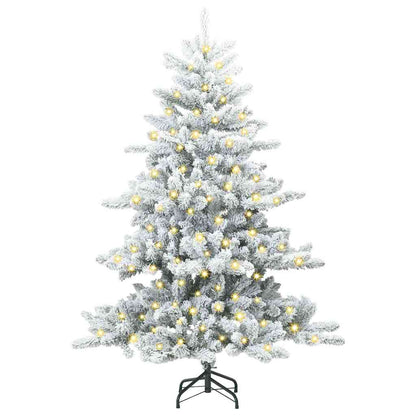 vidaXL Artificial Hinged Christmas Tree White 150 cm PVC and Steel - 51928