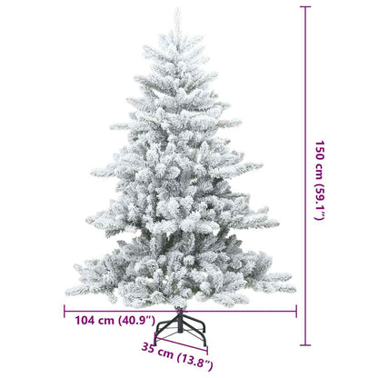 vidaXL Artificial Hinged Christmas Tree White 150 cm PVC and Steel - 51928