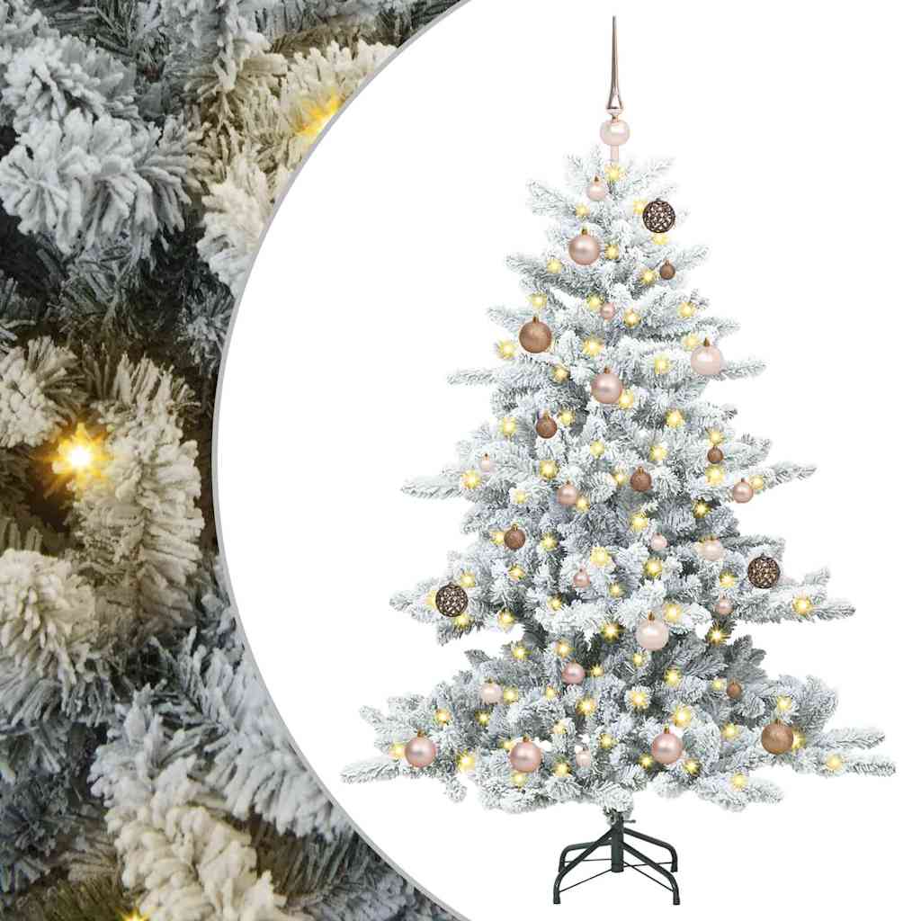 vidaXL Artificial Hinged Christmas Tree White 150 cm PVC and Steel - 51933
