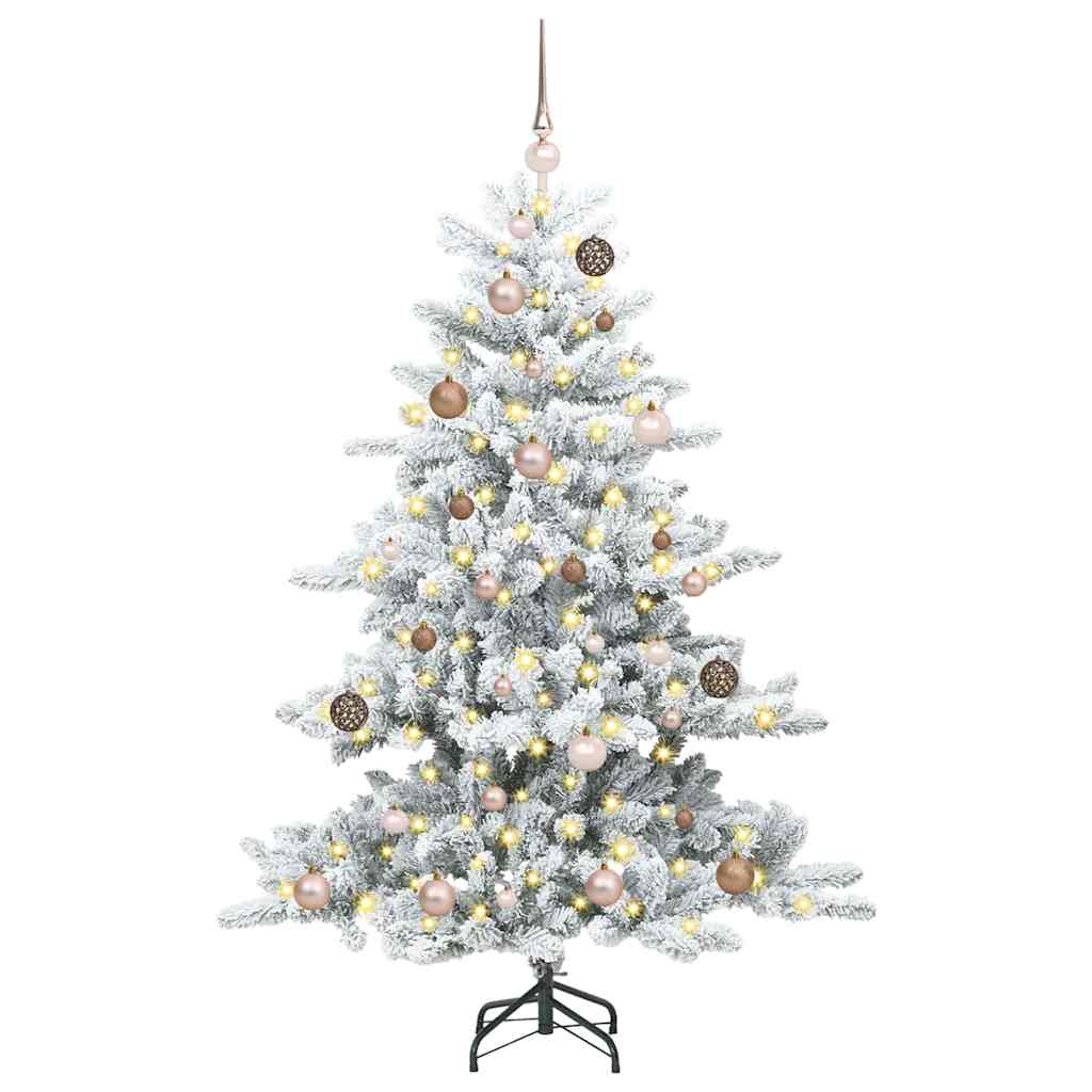 vidaXL Artificial Hinged Christmas Tree White 150 cm PVC and Steel - 51933