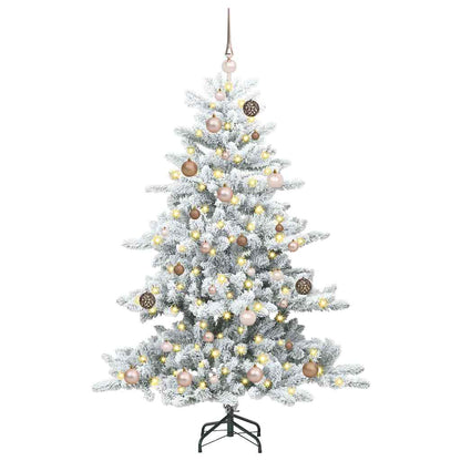 vidaXL Artificial Hinged Christmas Tree White 150 cm PVC and Steel - 51933