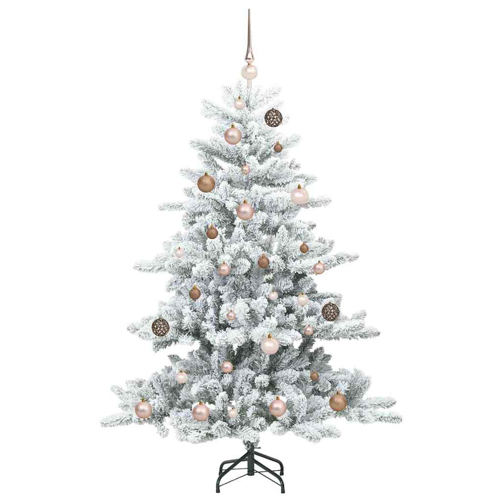 vidaXL Artificial Hinged Christmas Tree White 150 cm PVC and Steel - 51933