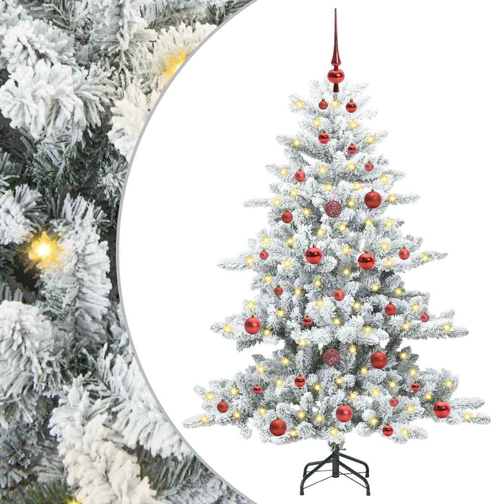 vidaXL Artificial Hinged Christmas Tree White 150 cm PVC and Steel - 51935