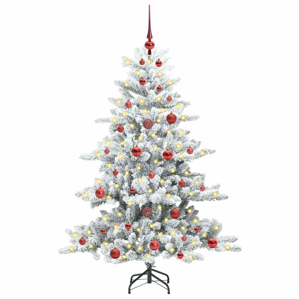 vidaXL Artificial Hinged Christmas Tree White 150 cm PVC and Steel - 51935