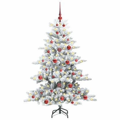 vidaXL Artificial Hinged Christmas Tree White 150 cm PVC and Steel - 51935