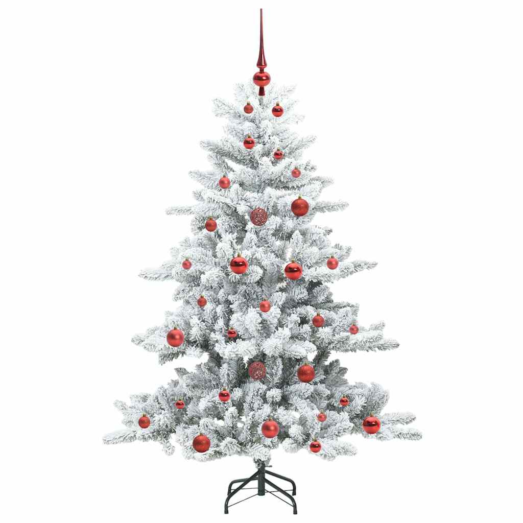 vidaXL Artificial Hinged Christmas Tree White 150 cm PVC and Steel - 51935