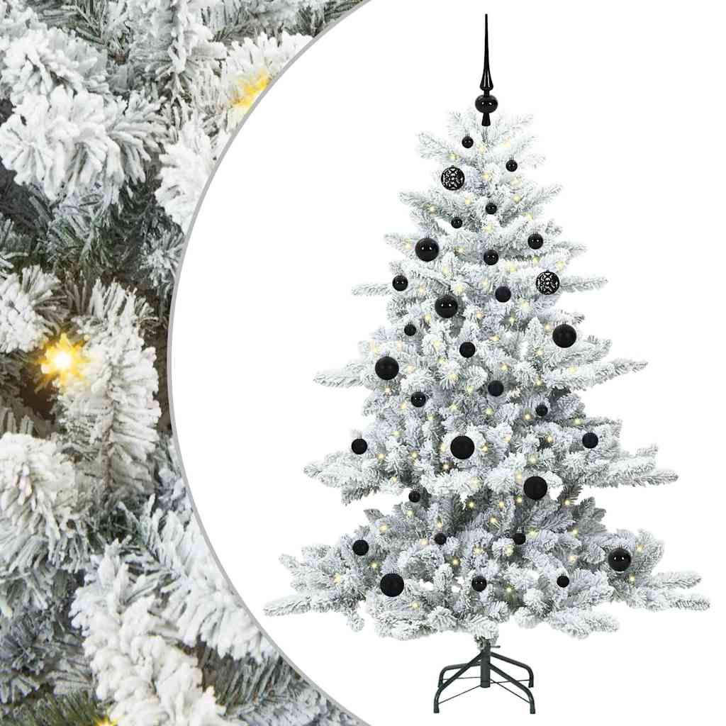 vidaXL Artificial Hinged Christmas Tree White 150 cm PVC and Steel - 51944