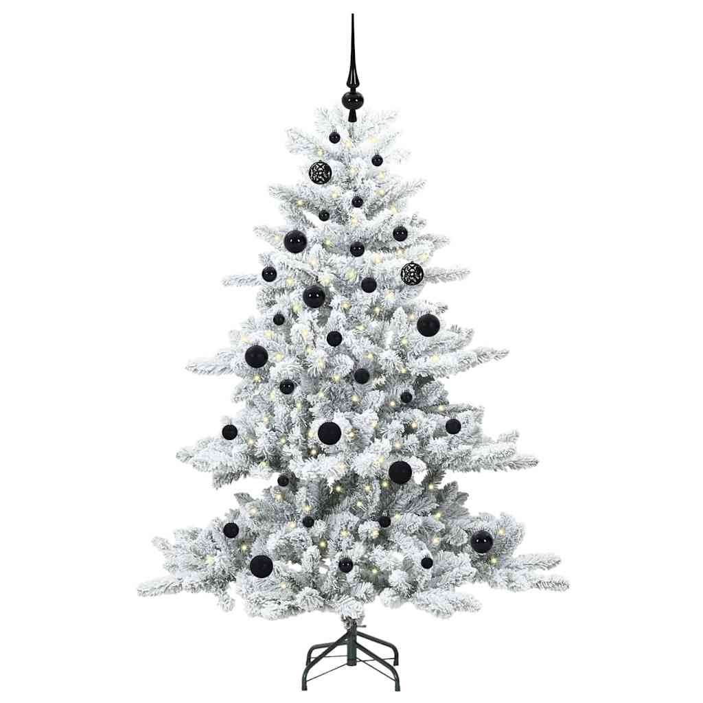 vidaXL Artificial Hinged Christmas Tree White 150 cm PVC and Steel - 51944
