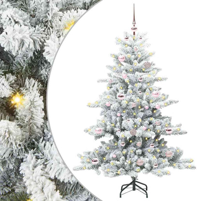 vidaXL Artificial Hinged Christmas Tree White 150 cm PVC and Steel - 51945
