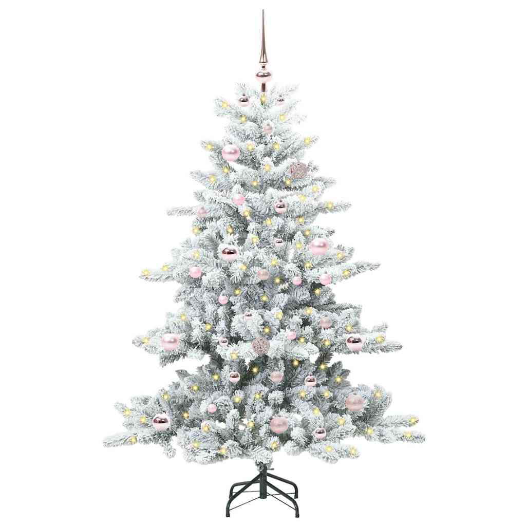 vidaXL Artificial Hinged Christmas Tree White 150 cm PVC and Steel - 51945