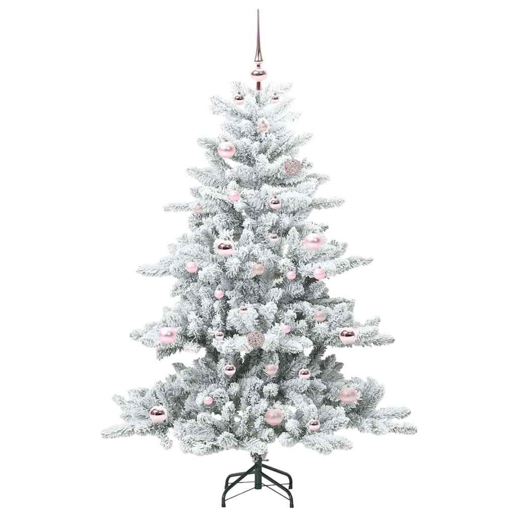 vidaXL Artificial Hinged Christmas Tree White 150 cm PVC and Steel - 51945