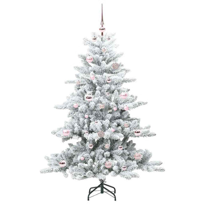 vidaXL Artificial Hinged Christmas Tree White 150 cm PVC and Steel - 51945