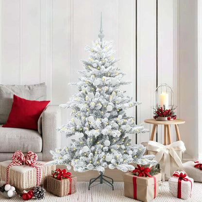 vidaXL Artificial Hinged Christmas Tree White 150 cm PVC and Steel - 51946