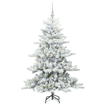 vidaXL Artificial Hinged Christmas Tree White 150 cm PVC and Steel - 51946