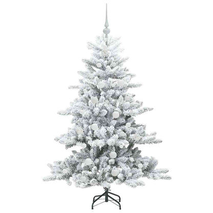 vidaXL Artificial Hinged Christmas Tree White 150 cm PVC and Steel - 51946