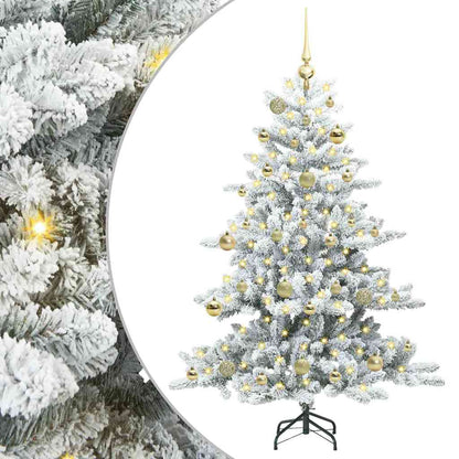 vidaXL Artificial Hinged Christmas Tree White 150 cm PVC and Steel - 51959