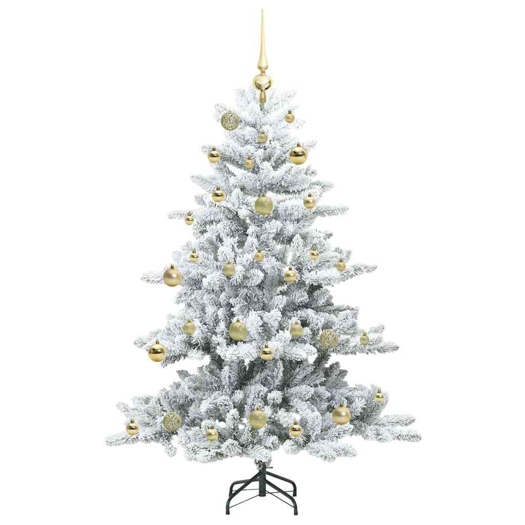 vidaXL Artificial Hinged Christmas Tree White 150 cm PVC and Steel - 51959