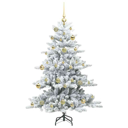 vidaXL Artificial Hinged Christmas Tree White 150 cm PVC and Steel - 51959