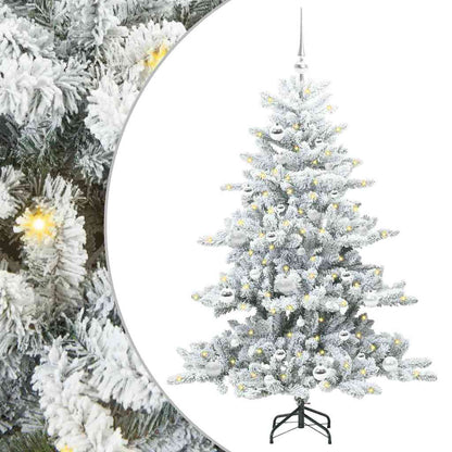 vidaXL Artificial Hinged Christmas Tree White 150 cm PVC and Steel - 51972