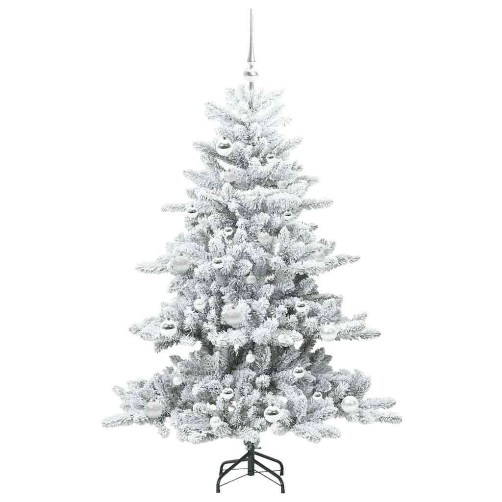 vidaXL Artificial Hinged Christmas Tree White 150 cm PVC and Steel - 51972