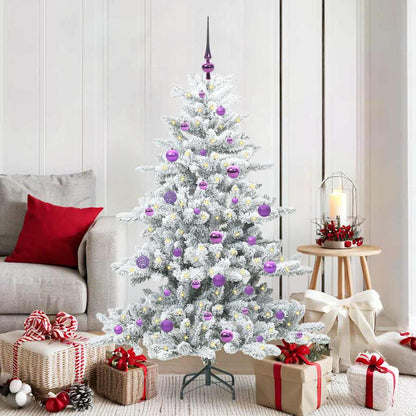 vidaXL Artificial Hinged Christmas Tree White 150 cm PVC and Steel - 51985