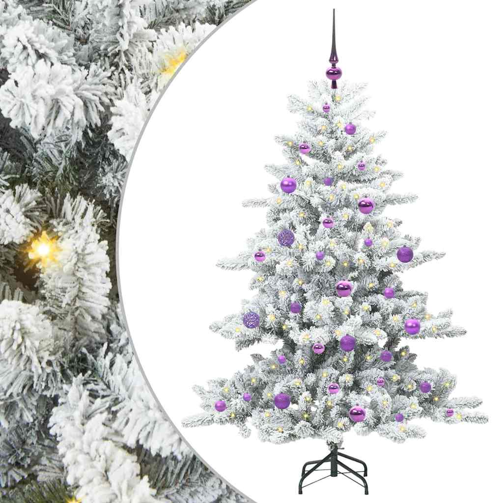 vidaXL Artificial Hinged Christmas Tree White 150 cm PVC and Steel - 51985