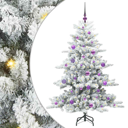 vidaXL Artificial Hinged Christmas Tree White 150 cm PVC and Steel - 51985