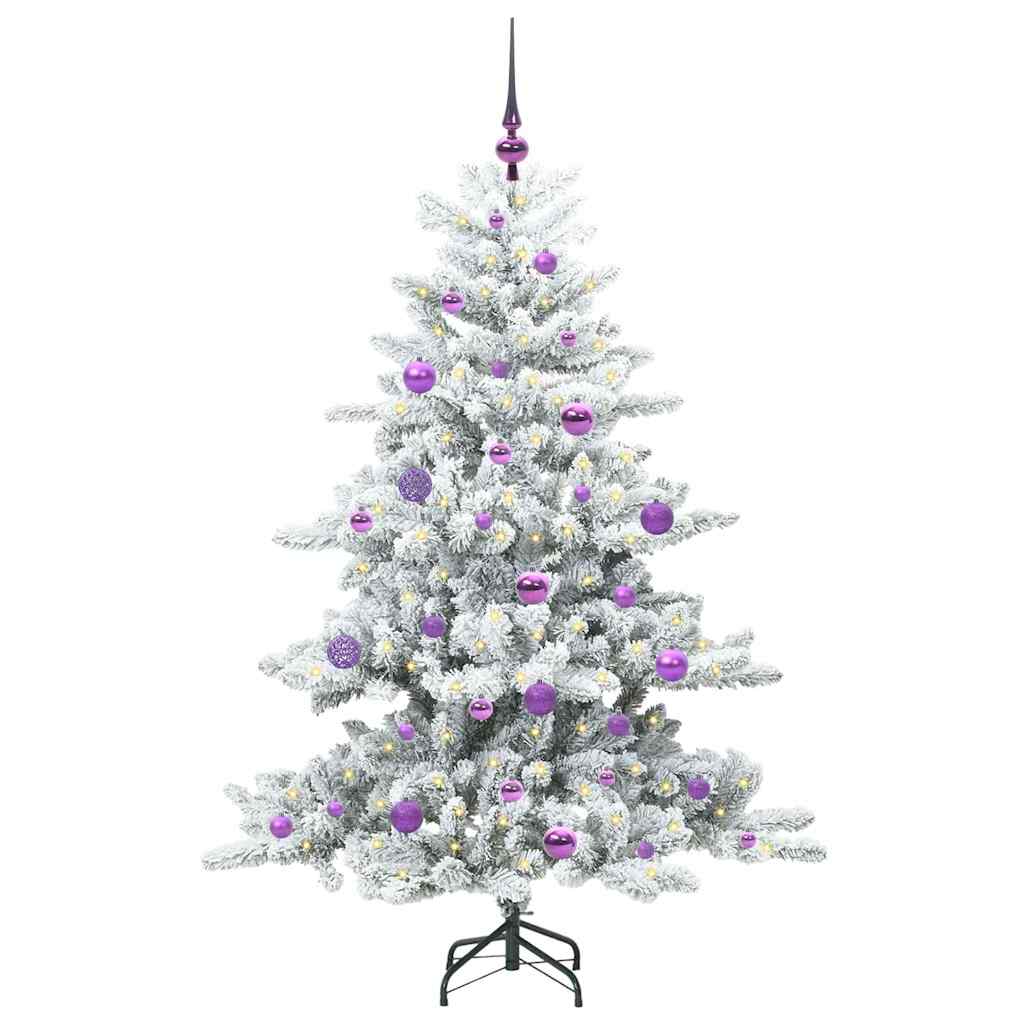 vidaXL Artificial Hinged Christmas Tree White 150 cm PVC and Steel - 51985
