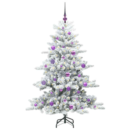 vidaXL Artificial Hinged Christmas Tree White 150 cm PVC and Steel - 51985