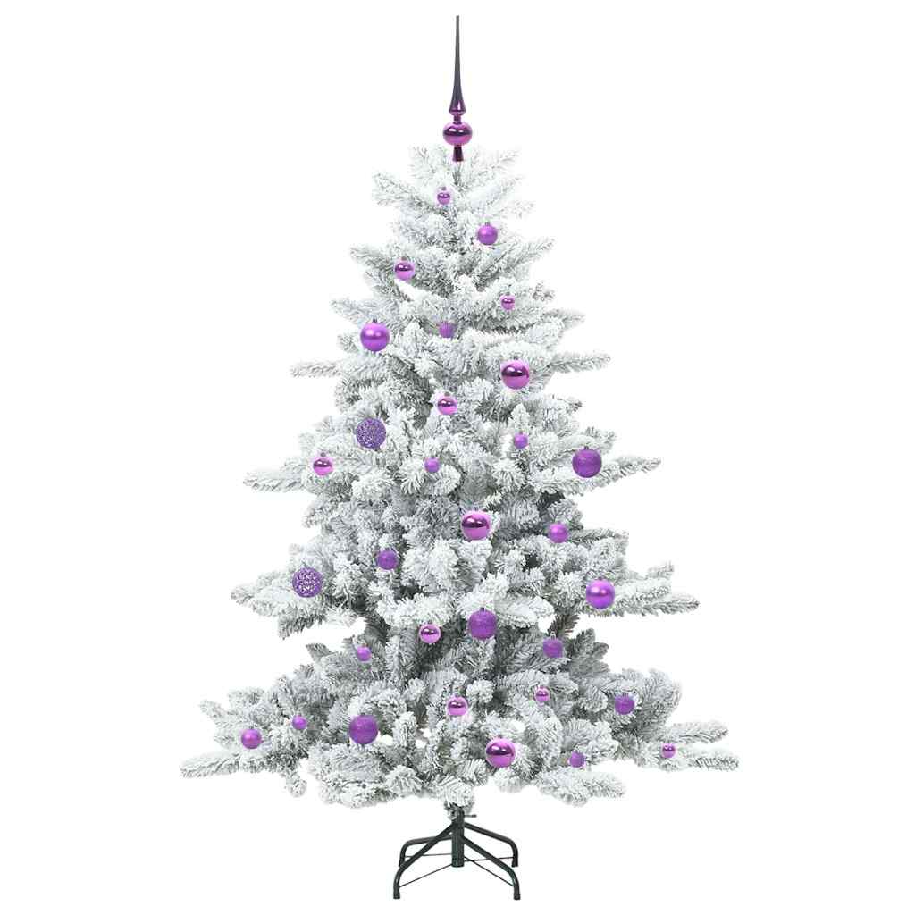 vidaXL Artificial Hinged Christmas Tree White 150 cm PVC and Steel - 51985