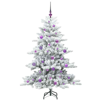 vidaXL Artificial Hinged Christmas Tree White 150 cm PVC and Steel - 51985
