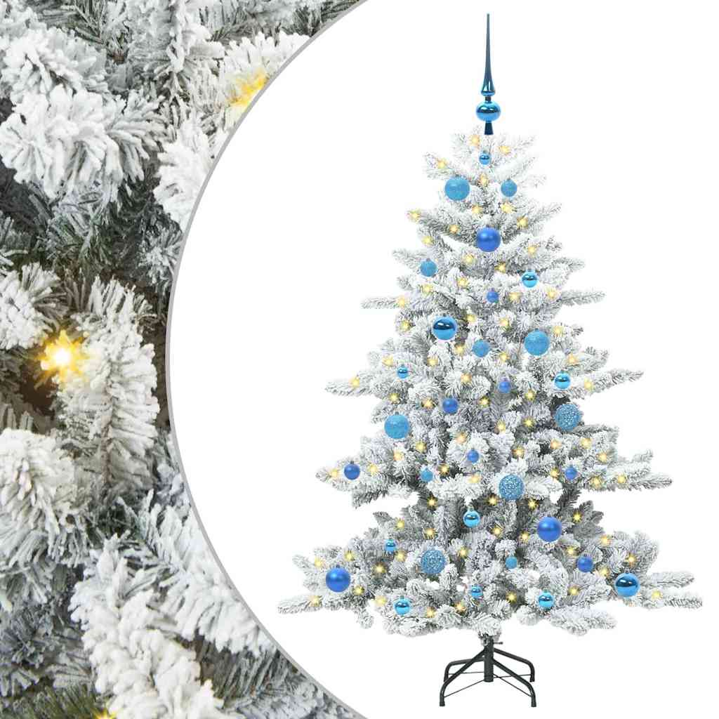 vidaXL Artificial Hinged Christmas Tree White 150 cm PVC and Steel - 51986