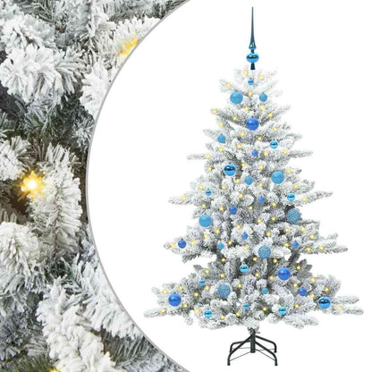 vidaXL Artificial Hinged Christmas Tree White 150 cm PVC and Steel - 51986