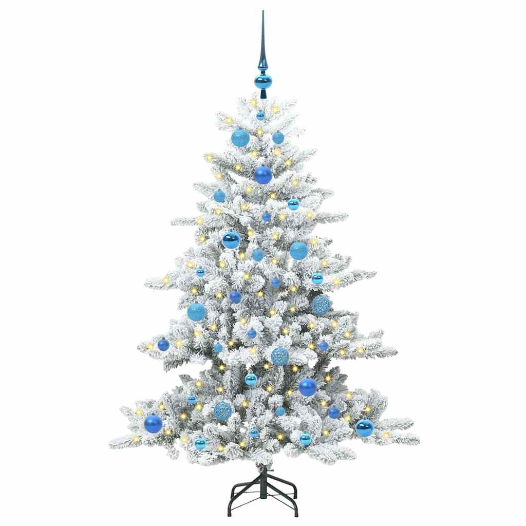 vidaXL Artificial Hinged Christmas Tree White 150 cm PVC and Steel - 51986