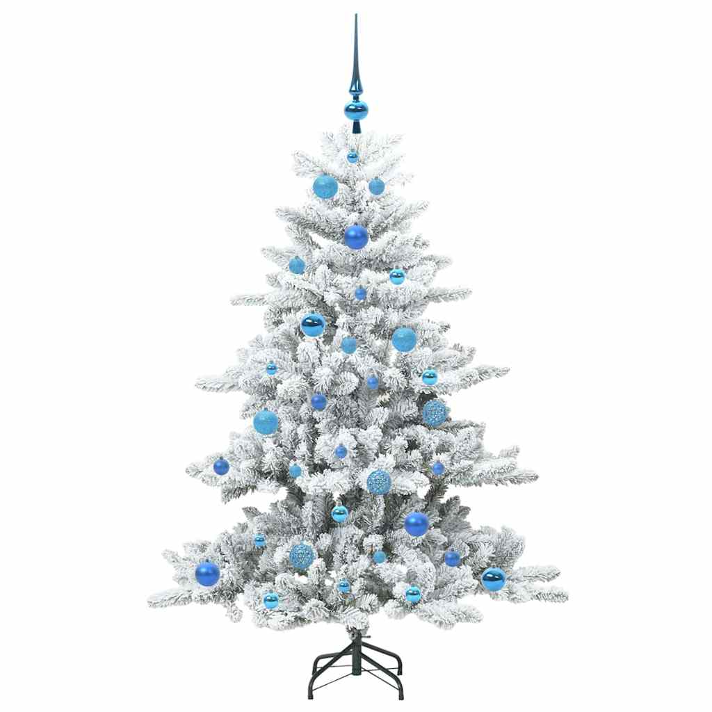 vidaXL Artificial Hinged Christmas Tree White 150 cm PVC and Steel - 51986