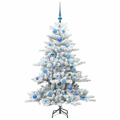 vidaXL Artificial Hinged Christmas Tree White 150 cm PVC and Steel - 51986